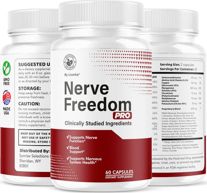 (5 Pack) Nerve Freedom Pro - 300 Cápsulas, Fórmula Avanzada