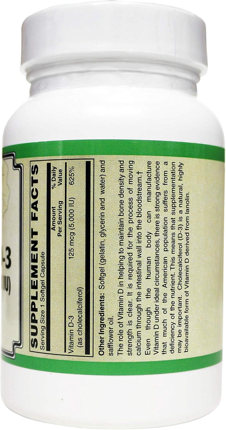 Vitamina D-3 125 mcg (5.000 UI) de Lanolina en Base