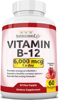 NaturalisimoLife Vitamina B12 6000 mcg – Nuggets de disolución rápida sabor fresa – 60 nuggets, Vegano, Sin Gluten