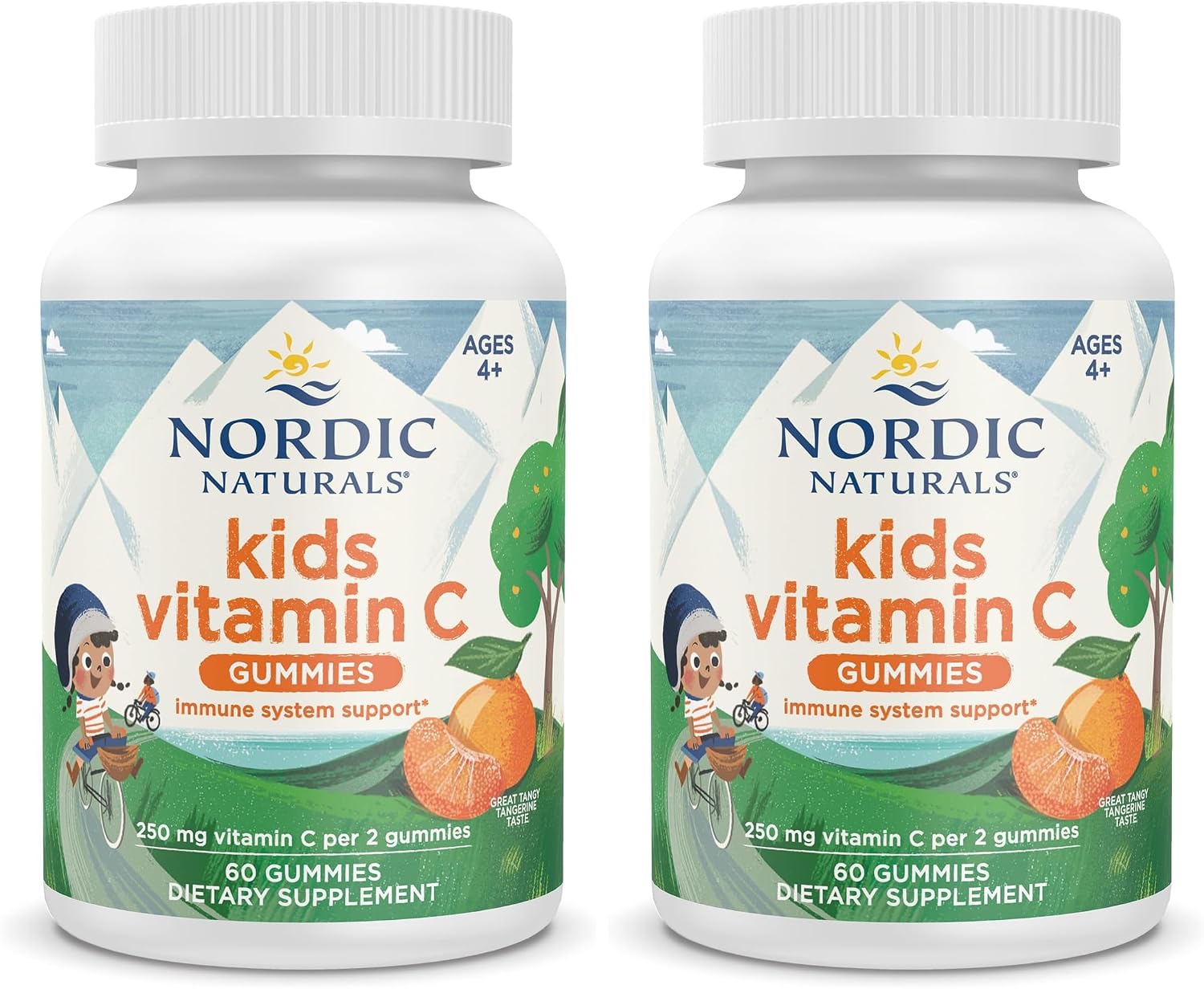 Nordic Naturals Gomitas de Vitamina C para Niños - Sabor Naranja Ácida - 60 gomitas - 250 mg por ración - Vegano