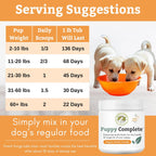 Wholistic Pet Organics Puppy Complete - Multivitamínico en polvo para cachorros (45 dosis)