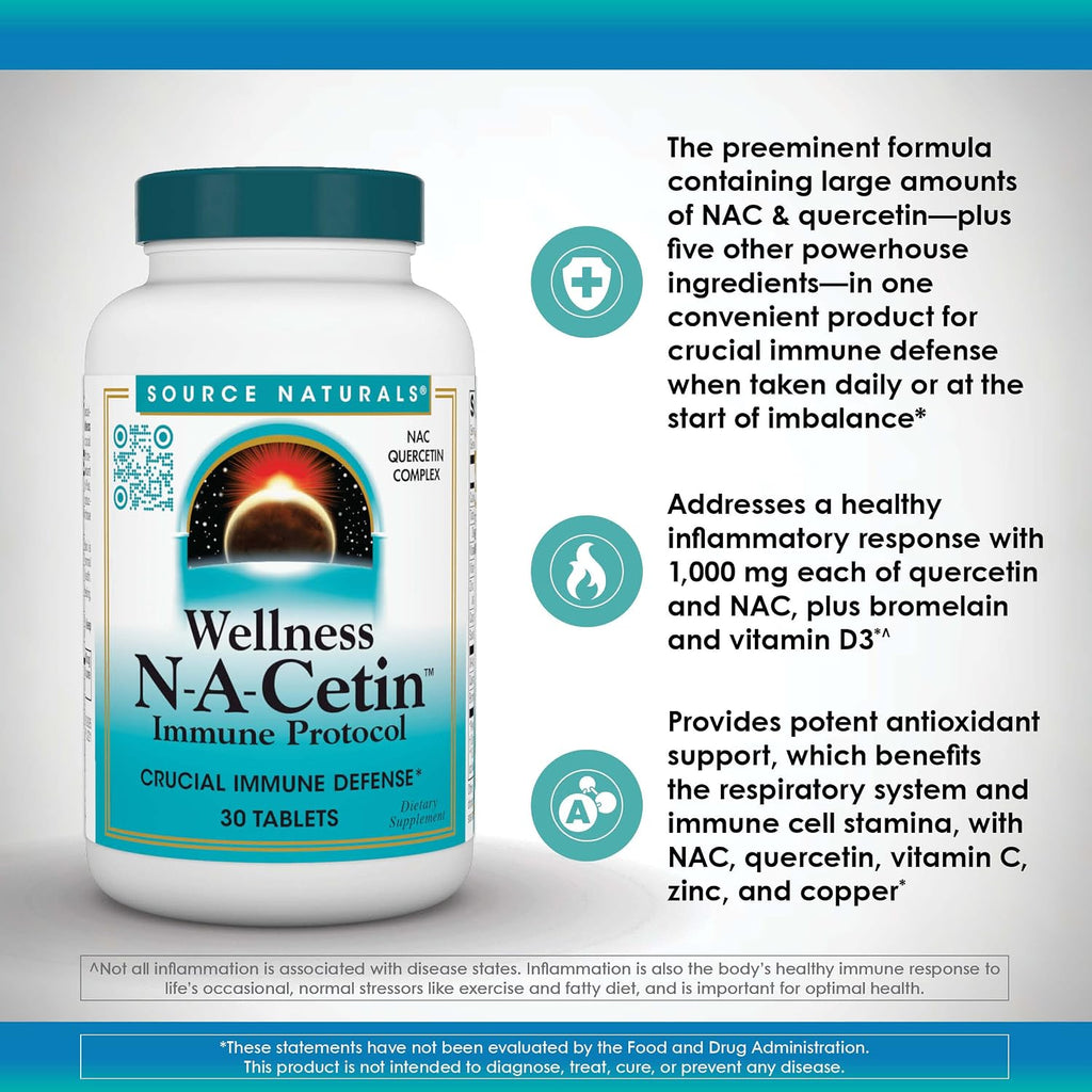 Source Naturals Wellness N-A-Cetin Immune Protocol - 30 Comprimidos