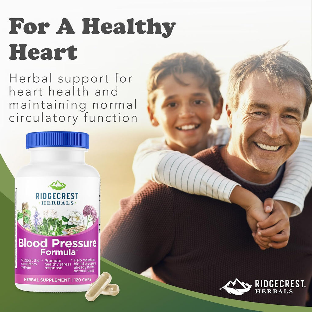 RidgeCrest Herbals Fórmula Herbal para la Presión Arterial, 12 Hierbas, 120 Cápsulas