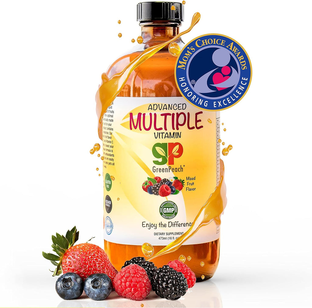 Multivitamínico Líquido para Niños con Saúco Orgánico - 31 Minerales Veganos y Vitaminas - Sin Azúcar - GreenPeach