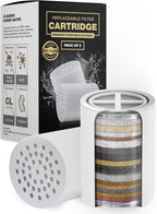 AquaHomeGroup Cartucho de repuesto premium de 20 etapas (paquete de 2, sin carcasa), compatible con cualquier filtro de ducha de diseño similar de 15 y 20 etapas