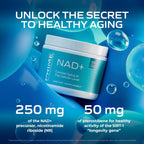 Advanced Anti-Aging Nutraceuticals NAD+ – Nicotinamida Ribósido y Pterostilbeno para Energía Celular, Envejecimiento Saludable y Vitalidad, Vegano, Sin Gluten, 30 Servicios