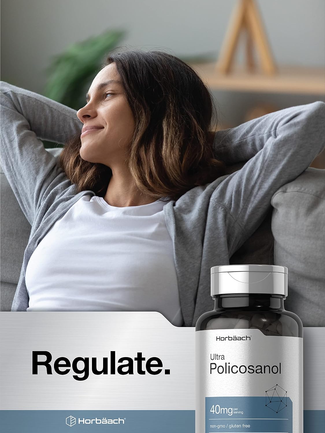 Horbäach Policosanol 40 mg (200 Cápsulas) - Complemento Alimenticio no Transgénico y sin Gluten