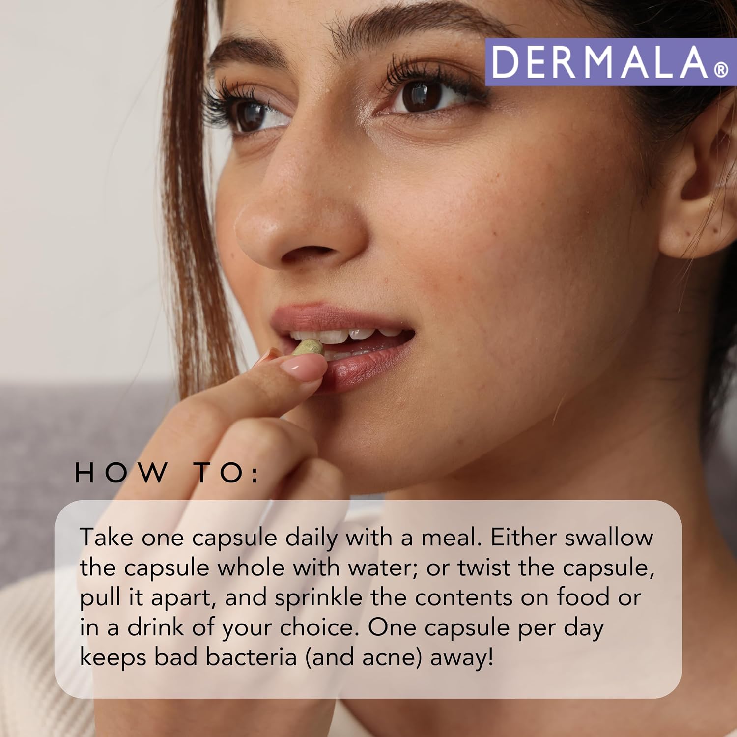 Dermala #FOBO SUPPLEMEANT to Be Acné - Suplemento con Prebióticos, Probióticos, Vitaminas y Zinc