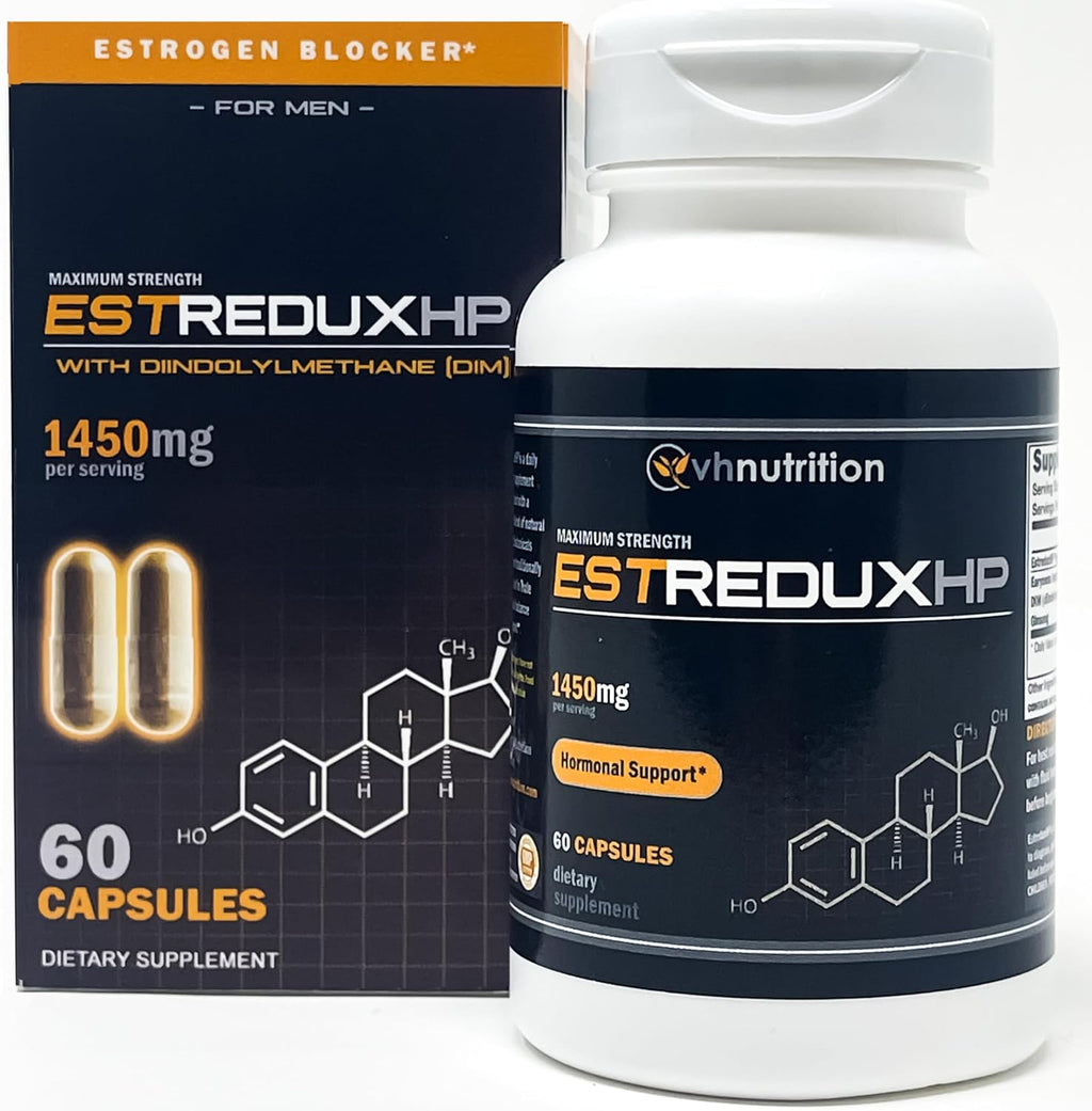 VH Nutrition ESTREDUX HP - Equilibrio Hormonal Masculino con DIM, Tongkat Ali y Ashwagandha | 60 Cápsulas