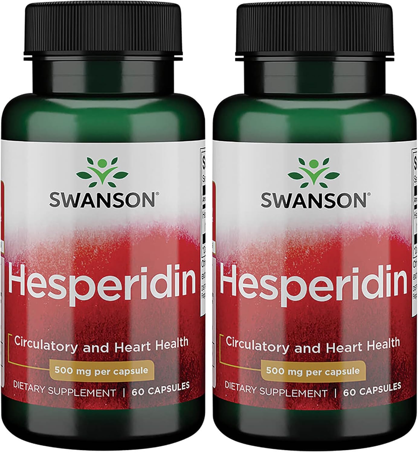 Swanson Hesperidina - Flavonoide Cítrico para la Salud Cardiovascular y Recuperación Muscular - 60 Cápsulas (2 Envases)