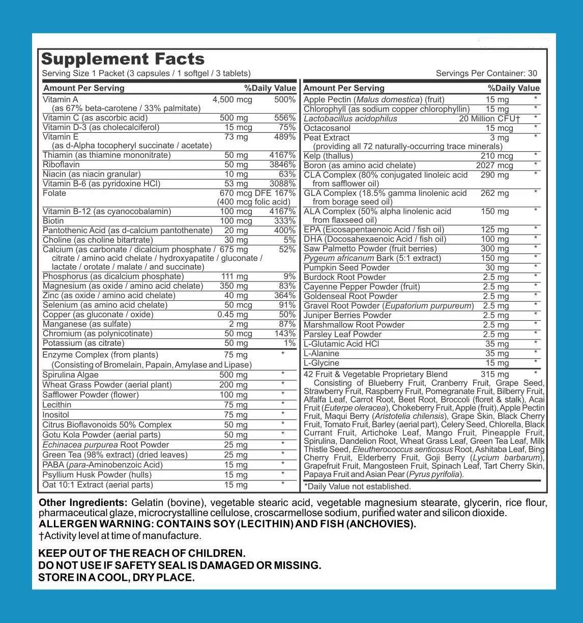 LifeSource Vitamins Men's Ultra All in One Daily Pack