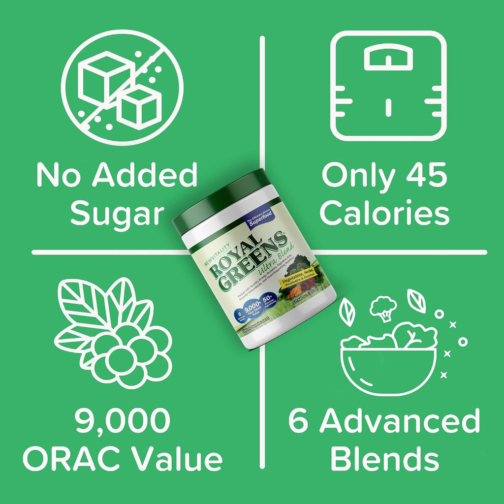Royal Greens Superfood Powder | Polvo de Superalimentos Verdes con Probióticos y Enzimas | 305g (30 Días)