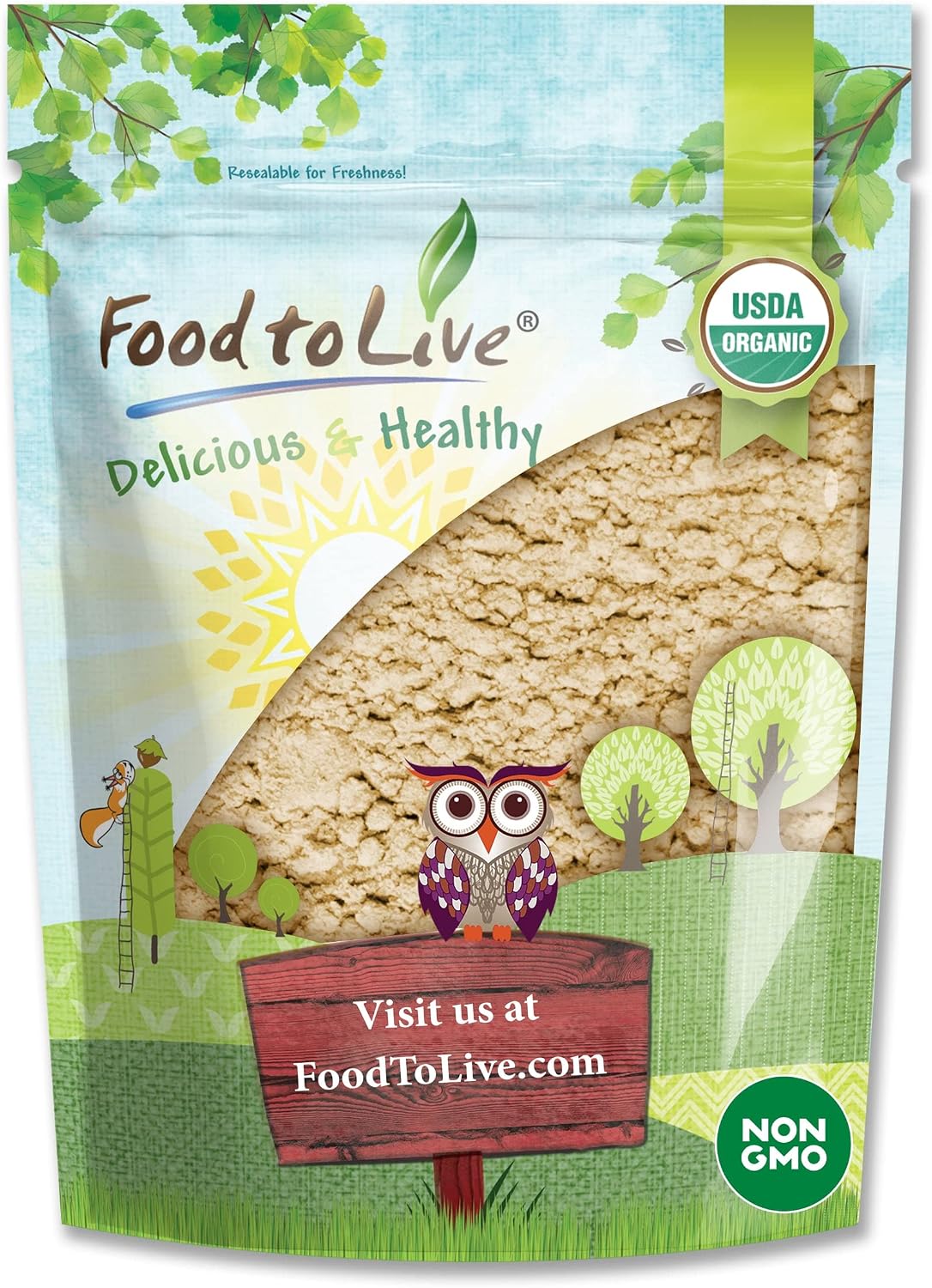Polvo de Sacha Inchi Orgánico - Food to Live, 1 Libra (454g)