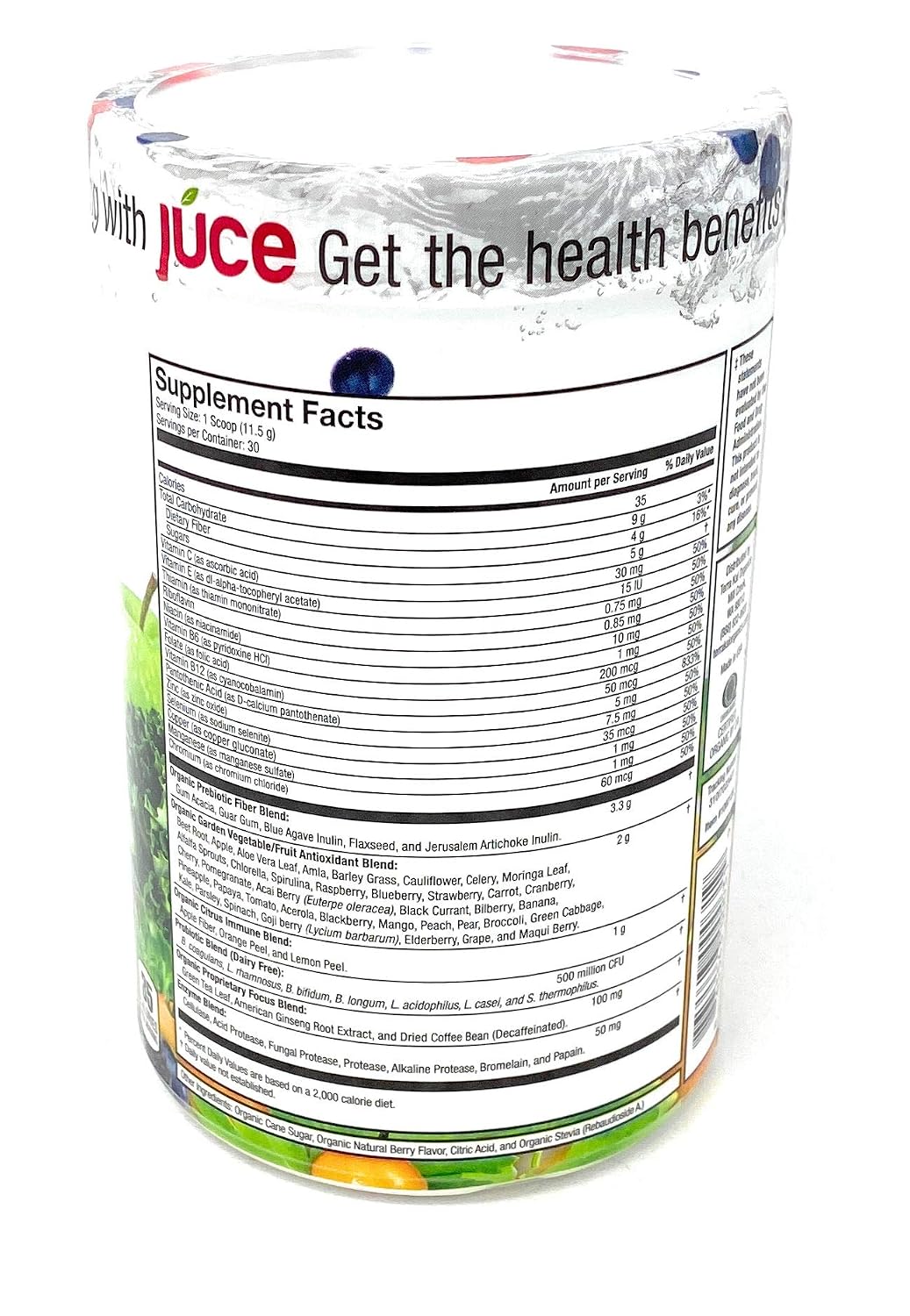Terra Kai Organics Juce Super Fruit and Veggie Blend, 12.2 oz, Garden Berry