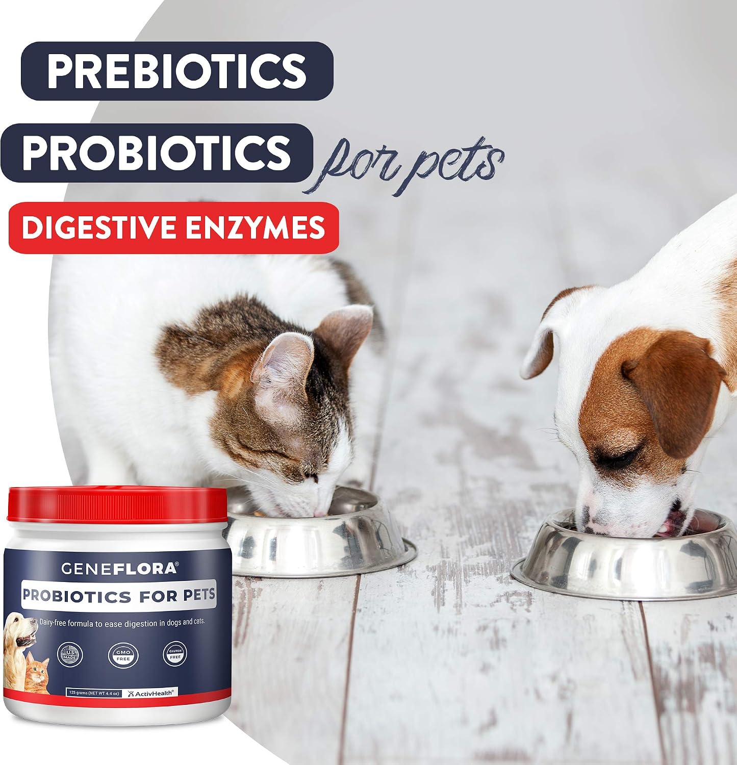 Geneflora Probiotics for Dogs, Digestive Enzymes & Prebiotics, 3.2 oz (Powder)