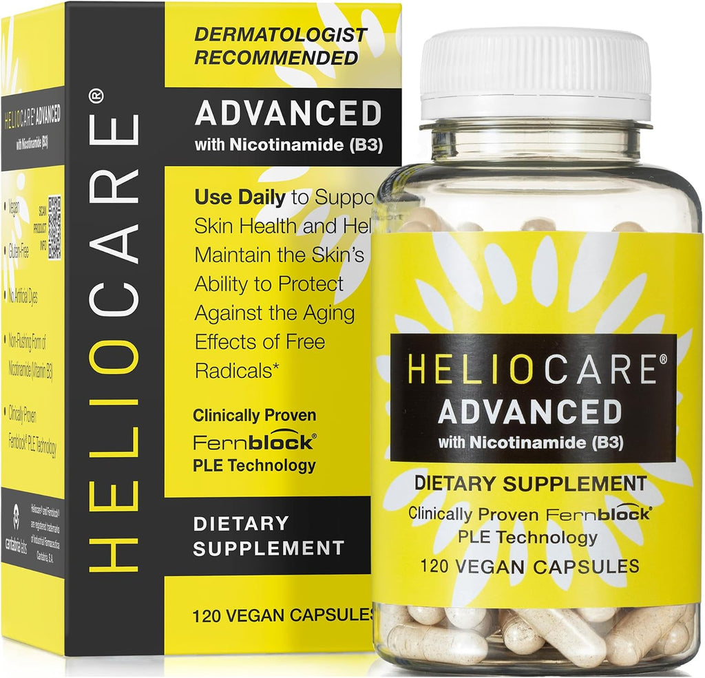 Heliocare Advanced Niacin B3: Fernblock PLE 240mg + Niacina 500mg - 120 Cápsulas Veganas