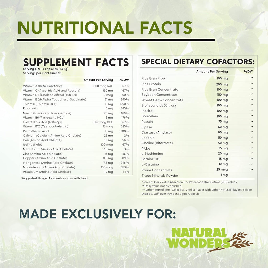 Life Mate – Multivitamínico Completo con 39 Vitaminas y Minerales (120 Cápsulas)