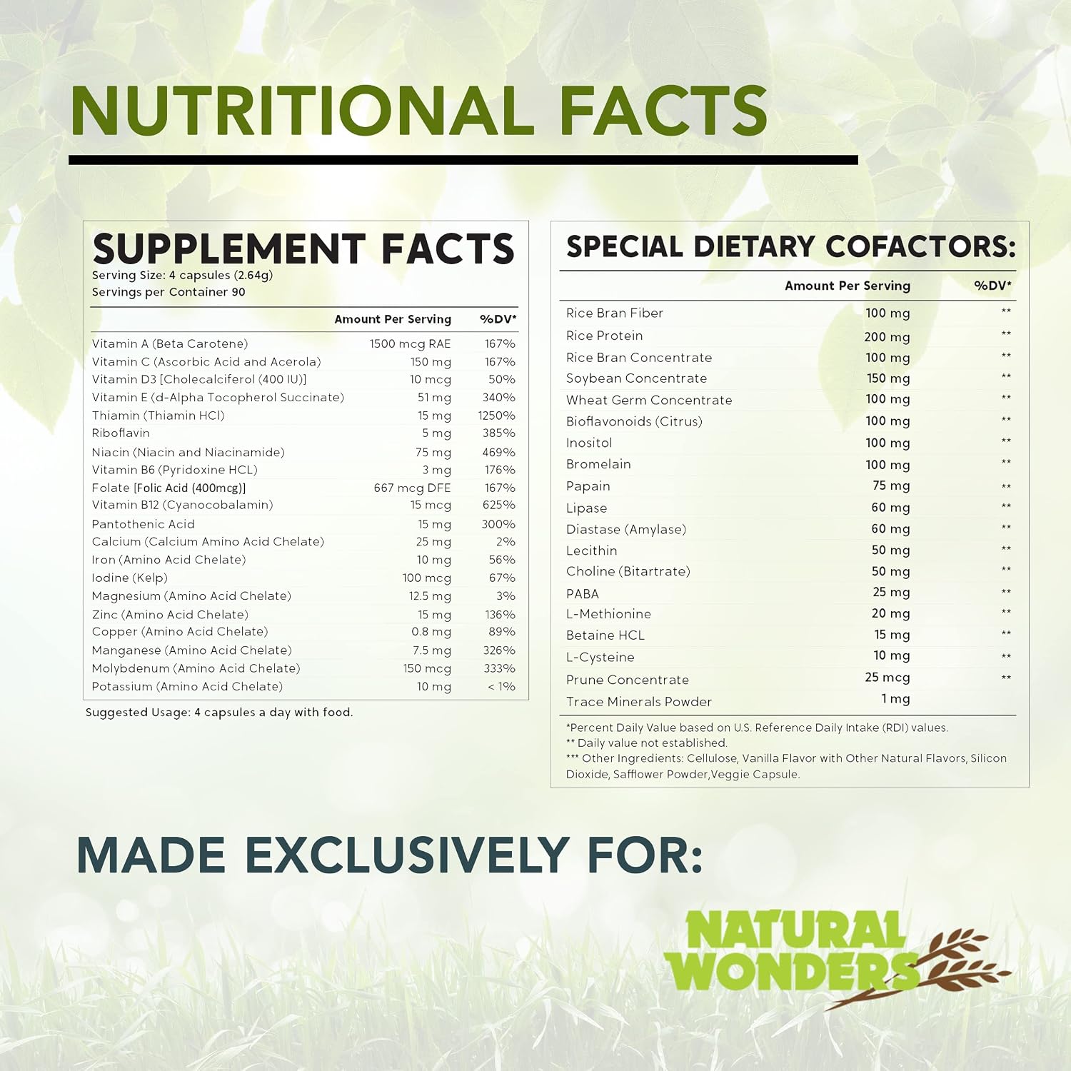 Natural Wonders Life Mate – Multivitamínico Completo, 360 Cápsulas