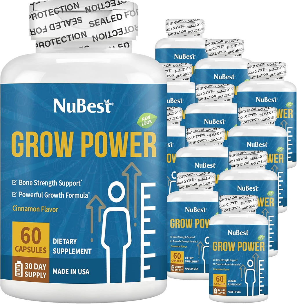 NuBest Grow Power - Fórmula de Fortaleza Ósea para Niños (10+) y Adolescentes - Pack de 12