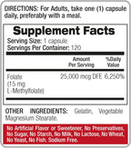 FITO MEDIC'S Lab Methylfolate Supplement, Folate Formula, 120 Capsules