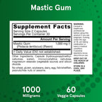 Jarrow Formulas Mastic Gum 1000 mg - Suplemento para la Salud Gastrointestinal - 60 Cápsulas Vegetales (30 Días)