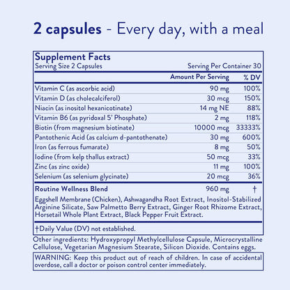 Routine Wellness Suplemento Capilar con Biotina, 180 Cápsulas (3 Envases) – Image 7