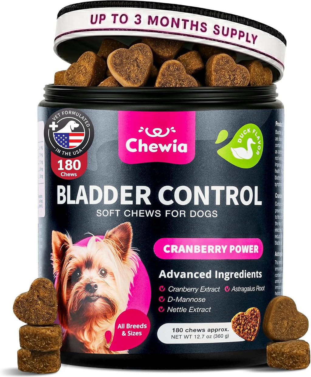 Suplemento de arándano rojo para perros – Salud de vejiga y riñones – CHEWIA