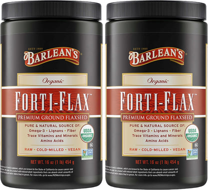Barlean's Forti-Flax Linaza Ecológica Molida – Ácidos grasos omega 3 (ALA): 3,5 g – Image 1