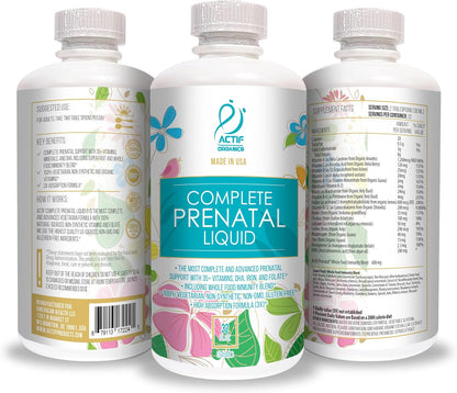 ACTIF Líquido Prenatal Orgánico Completo - – Vitamina D: Favorece la absorción normal de calcio y fósforo, y – Image 4