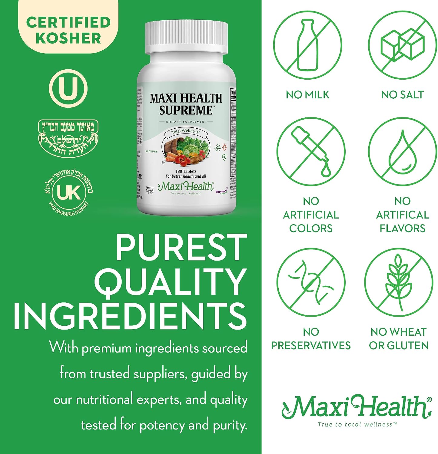 Supreme Multivitamínico de Alta Potencia con Minerales y CoQ10 - 180 Comprimidos