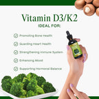 Go Nutrients Gotas Líquidas de Vitamina D3 y K2 MK-7, 30 ml