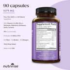 NutriRise Immunity Complex - Complejo Inmunitario con Saúco, Vitamina C, Zinc, Equinácea y Probióticos (90 cápsulas)