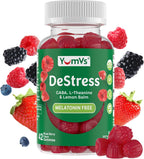 YumV's De-Stress Gummies con GABA, L-Theanina y Melisa - Gomitas Calmantes Sabor Frutos del Bosque - 42 unidades (Paquete de 2)