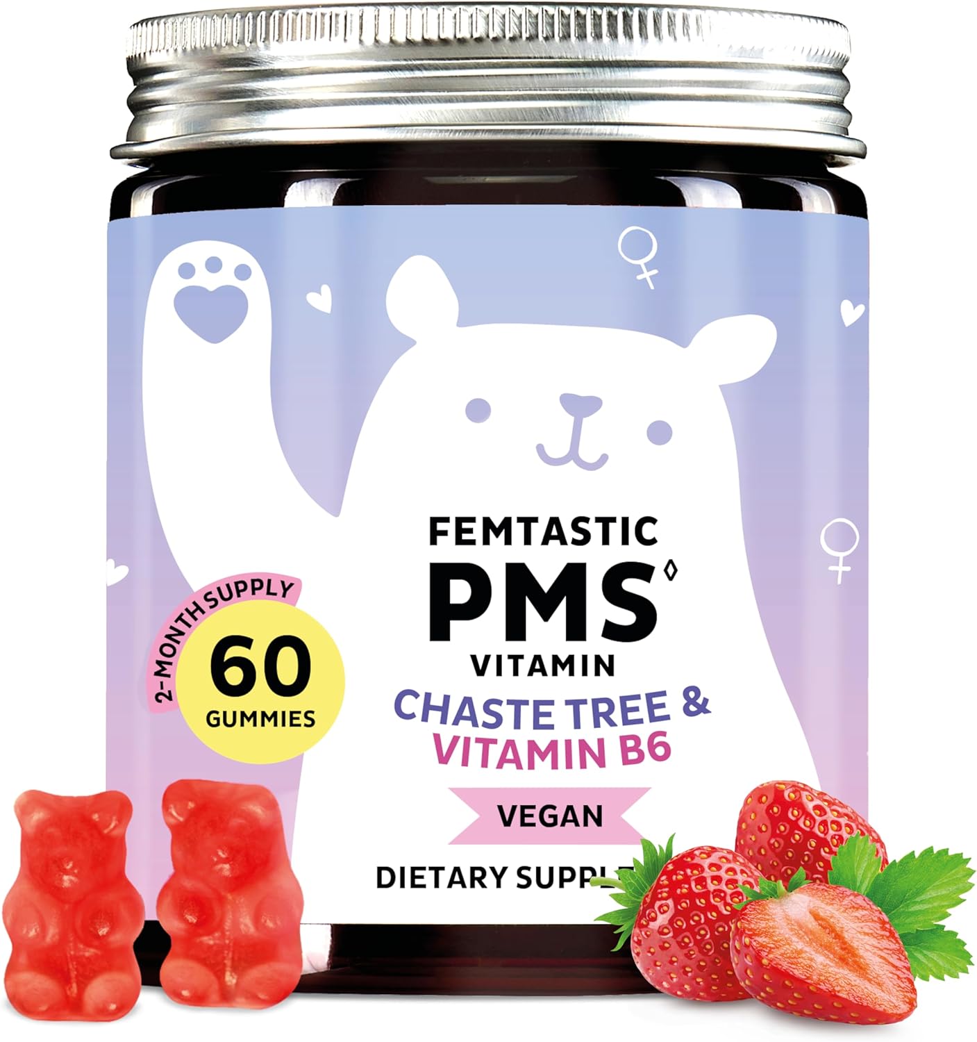 Gomitas de apoyo para el síndrome premenstrual con vitamina B6 y melisa, 90 unidades