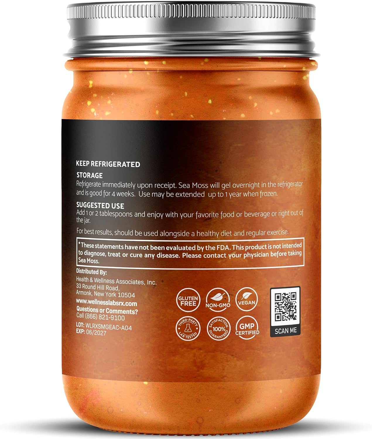 Gel de Musgo de Mar Irlandés - Superalimento Silvestre - Sabor Manzana y Canela - 283 g