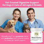 WholeBiotics - Probióticos para Perros y Gatos - 9 Cepas - 85 Dosis - 85 g