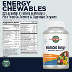 KAL Multivitamin Chewable Enhanced Energy con hierro - Sabor mango piña - 60 comprimidos