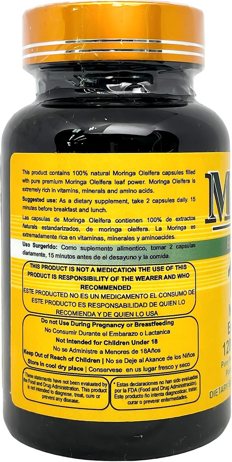 Extracto de Moringa 100% Natural 1000mg 120 Cápsulas