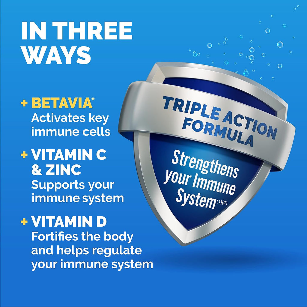 Emergen-C Immune+ Triple Action - Polvo para Soporte Inmunitario con BetaVia, Vitamina C, Vitaminas B, Vitamina D y Antioxidantes, Sabor Naranja - 50 Sobres
