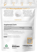 Micro Ingredients Pure Vitamin C Powder 1 kg (2.2 lbs) - Unflavored Ascorbic Acid