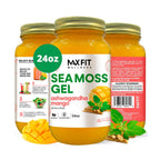 Gel de Sea Moss con Ashwagandha y Mango | 24oz - Wildcrafted Gold Sea Moss | MAX FIT