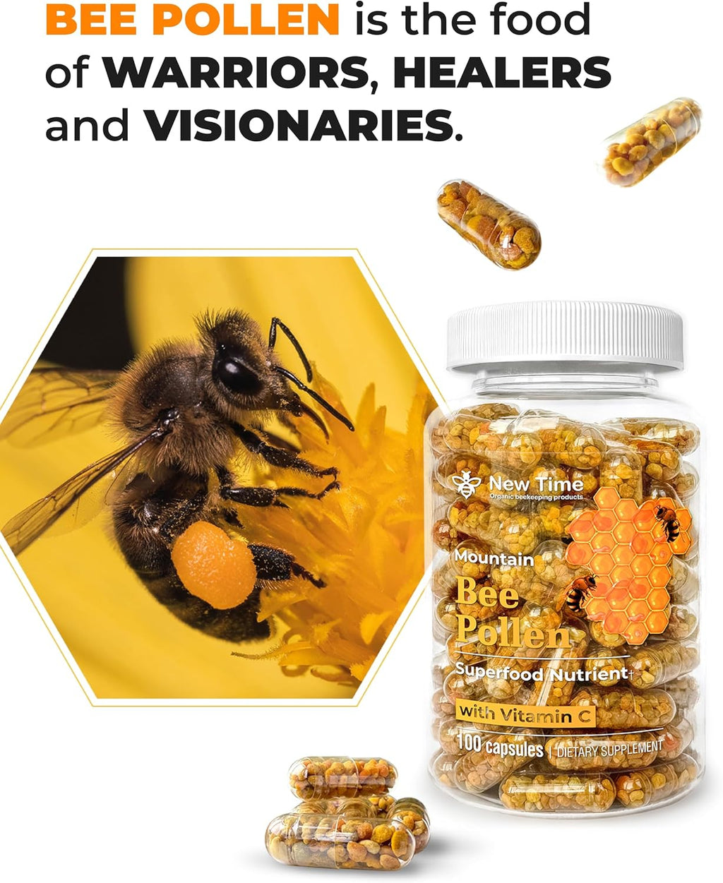Cápsulas de Polen de Abeja Orgánico – Complemento para Energía y Vitalidad