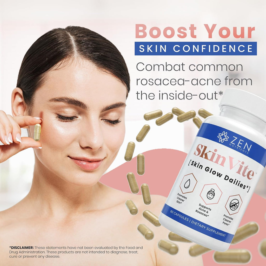 Zen Nutrients SkinVite: Suplemento Natural para la Piel, Acné y Apoyo Digestivo