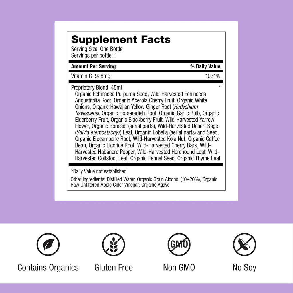 Dr. Schulze's Herbal Shot - Extracto Orgánico para el Sistema Inmunitario - 9 Fl. Oz. (6 dosis)
