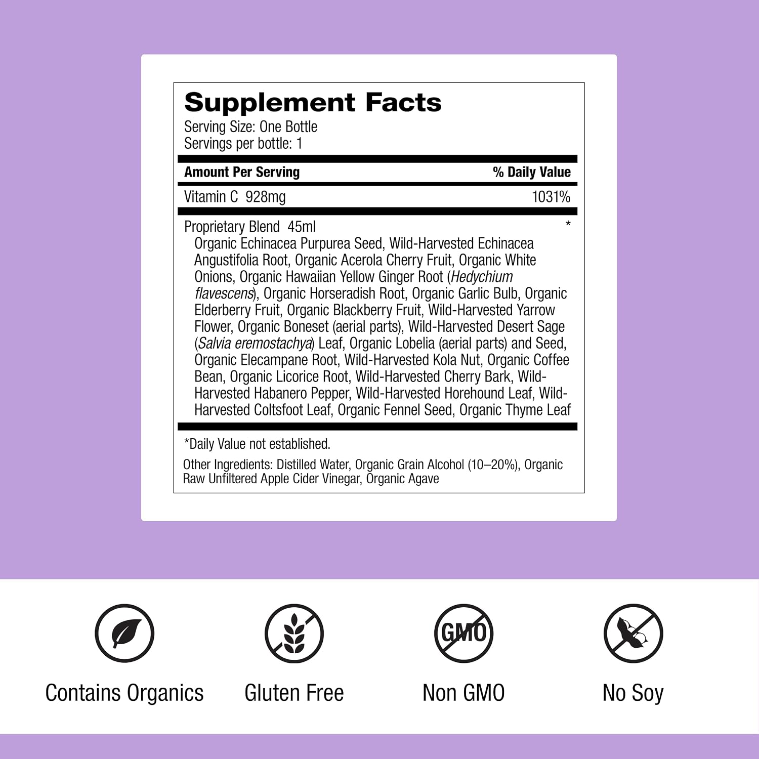 Dr. Schulze's Herbal Shot - Extracto Orgánico para el Sistema Inmunitario - 9 Fl. Oz. (6 dosis)