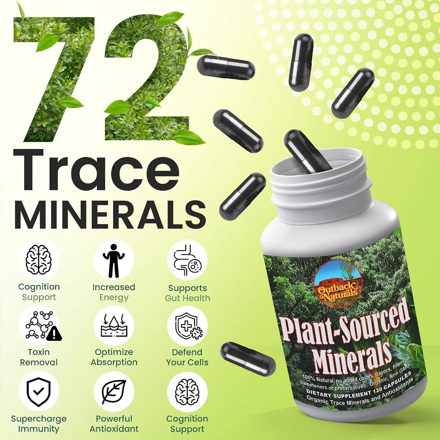 Fulvic Humic Mineral Blend – Complejo de Minerales Traza y Electrolitos, 120 Cápsulas Veganas