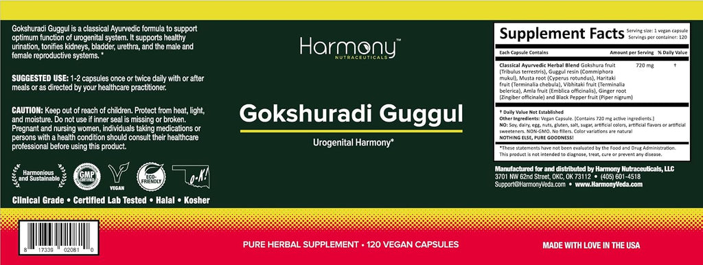Gokshuradi Guggul - Armonía Urogenital - 120 Cápsulas Veganas