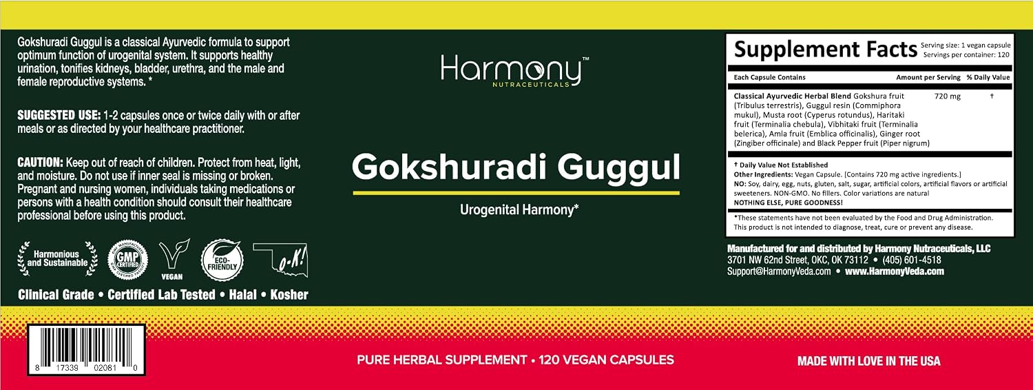 Gokshuradi Guggul - Armonía Urogenital - 120 Cápsulas Veganas