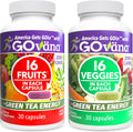 GOVANA Fruits & Veggies - Suplemento con 16 Frutas y 16 Verduras, Té Verde y B12, Cero Carbohidratos