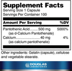 Douglas Laboratories Pantothenic Acid 500 mg - Vitamin B5 - 100 Capsules